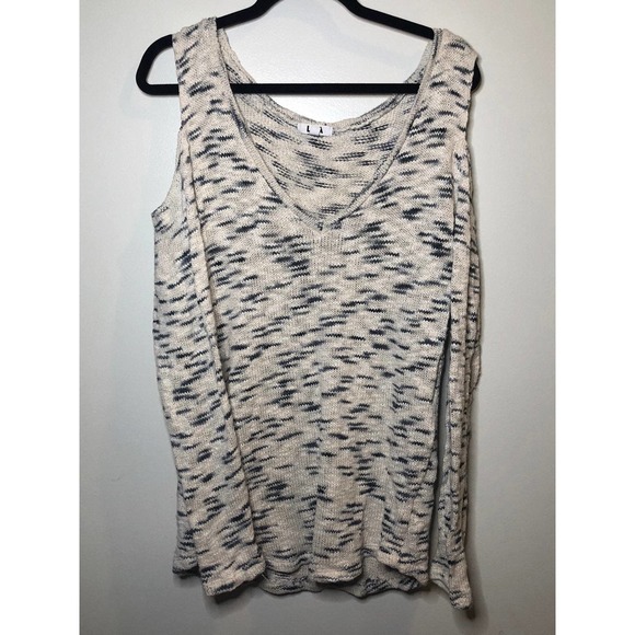 Knit cold-shoulder blouse LNA size Medium Made in USA - Picture 1 of 7